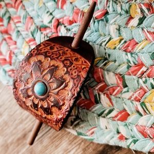 💯 real leather hair clip/holder